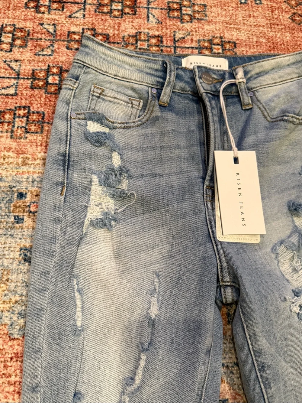 Distressed Light Blue Women's Flared Jeans